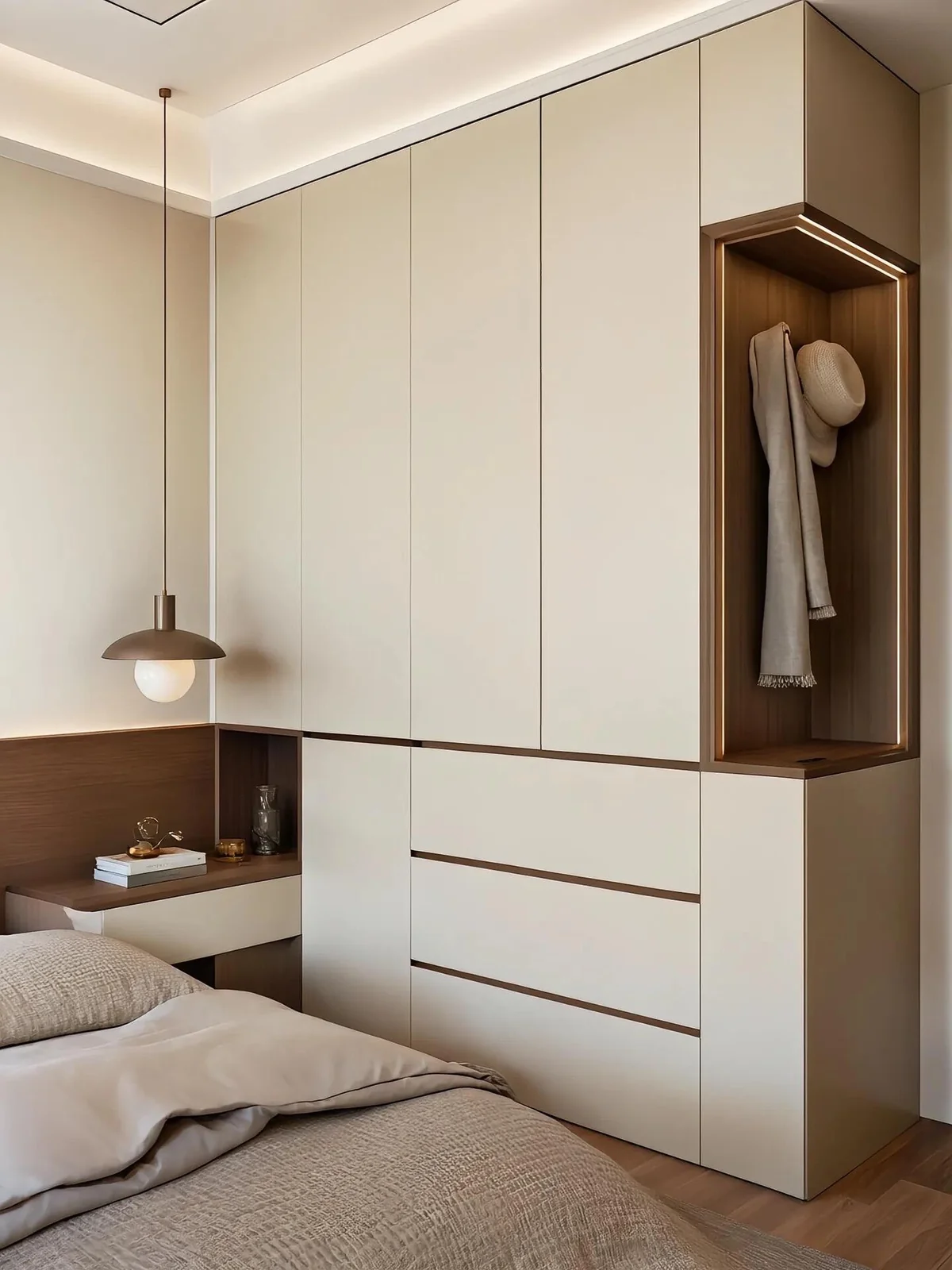 Bedroom wardrobe with dressing table for a Singapore home